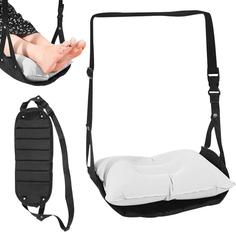 Aanpassing titel:Voetsteun vliegtuig Opblaasbare voethangmat voor ontspanning en comfort tijdens lange vluchten