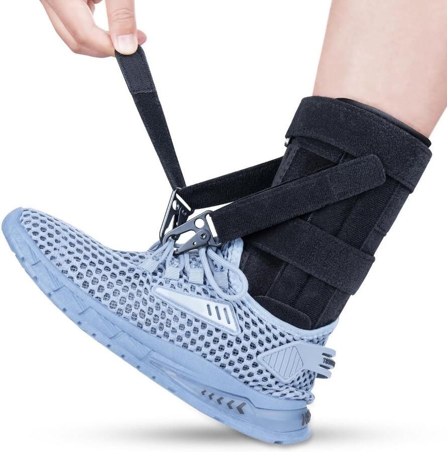 Aanpassing van de titel: Adjustable Foot Strap for Weakness and Support When Walking 2 Metal Hooks for Shoe Lifting Improves Walk for Men and Women S M