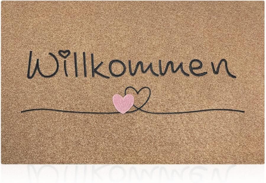 AAZZKANG Bruine deurmat Buiten Welkom Deurmat met antislip rubberen achterkant Ultra absorberende modder entreemat voor binnen voordeur