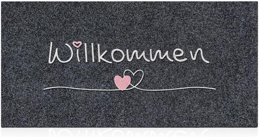 AAZZKANG Welkomstdeurmat 120 x 45 cm Buitendeurmat voor binnen met duurzame antislip rubberen achterkant Ultra absorberende modder Gemakkelijk schoon te maken Voordeurmat Grijs