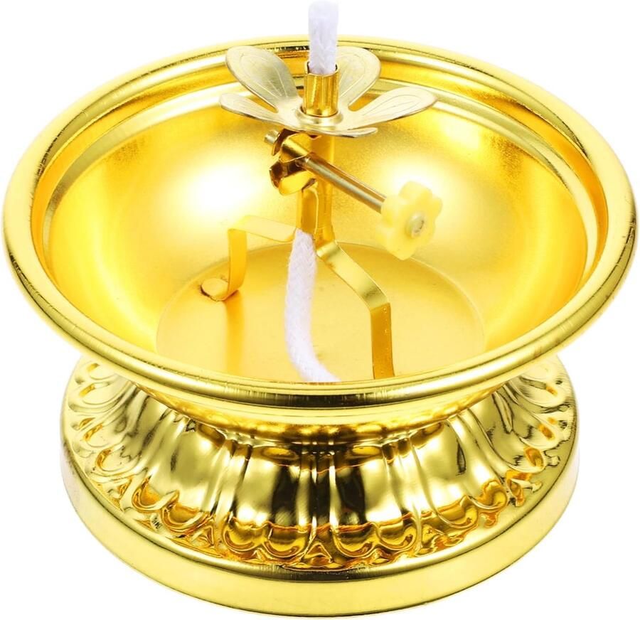 Aboofan Gouden Lotus Ghee Kaarshouder Diwali Puja Lamp