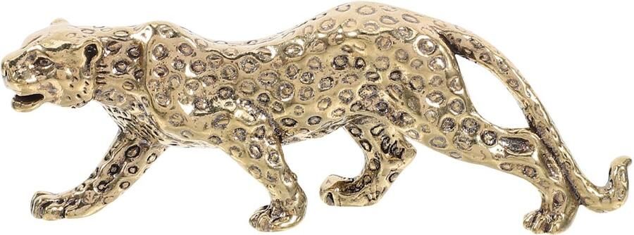 ABOOFAN Messing luipaard ornament bureau sculptuur bureaublad ornament dier presse-papier dierendecoratie op tafel luipaard beeld cheeta panter gouden