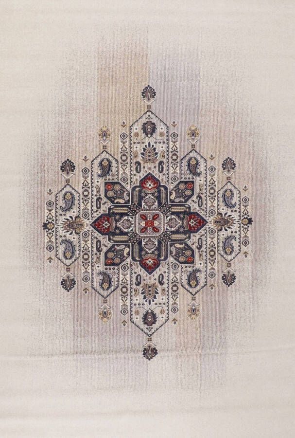 Hunnu Vloerkleed 160x230cm Wol Woonkamer Laagpolig Beige Vintage