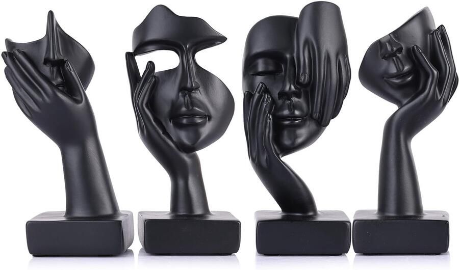 Abstracte minibeeldjes denkbeeldjes modern gezicht klein beeldje voor accenten decoratie dameskamer plank boekenkast tv-meubel salontafel boekenkast voor vrouwen kunstdecoratie