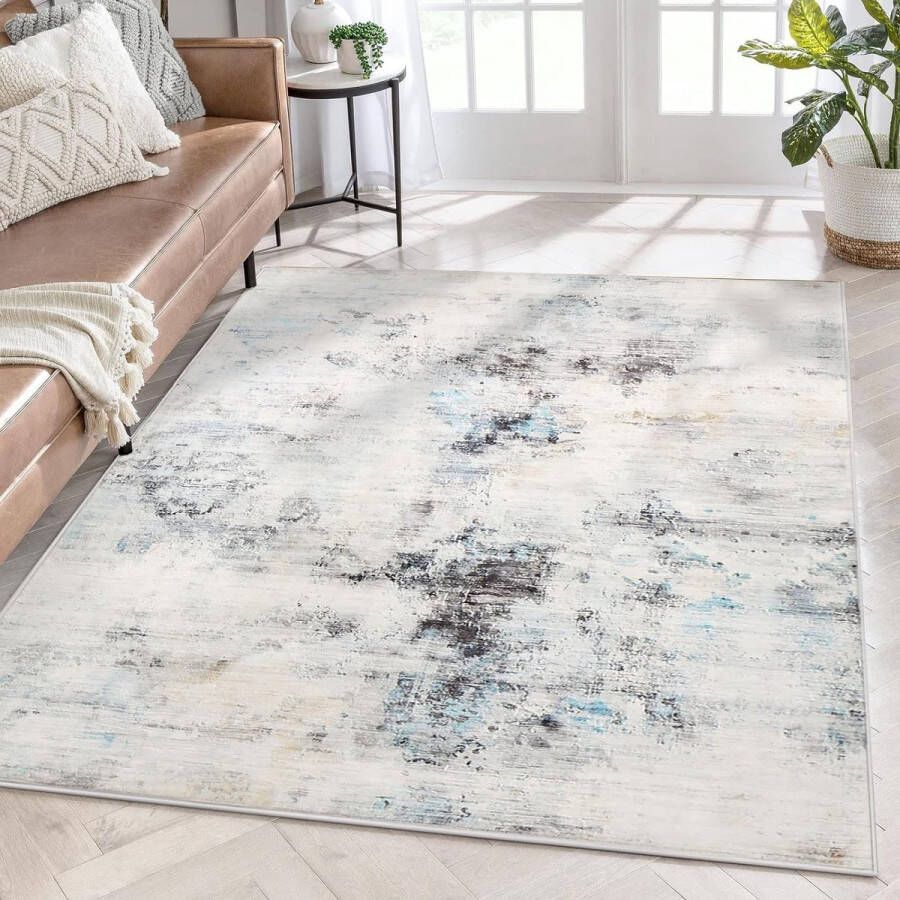Abstracte vintage tapijten moderne tapijten zacht tapijt antislip voor woonkamer slaapkamer kantoor en binnendecoratie (160 x 200 cm grijs9)