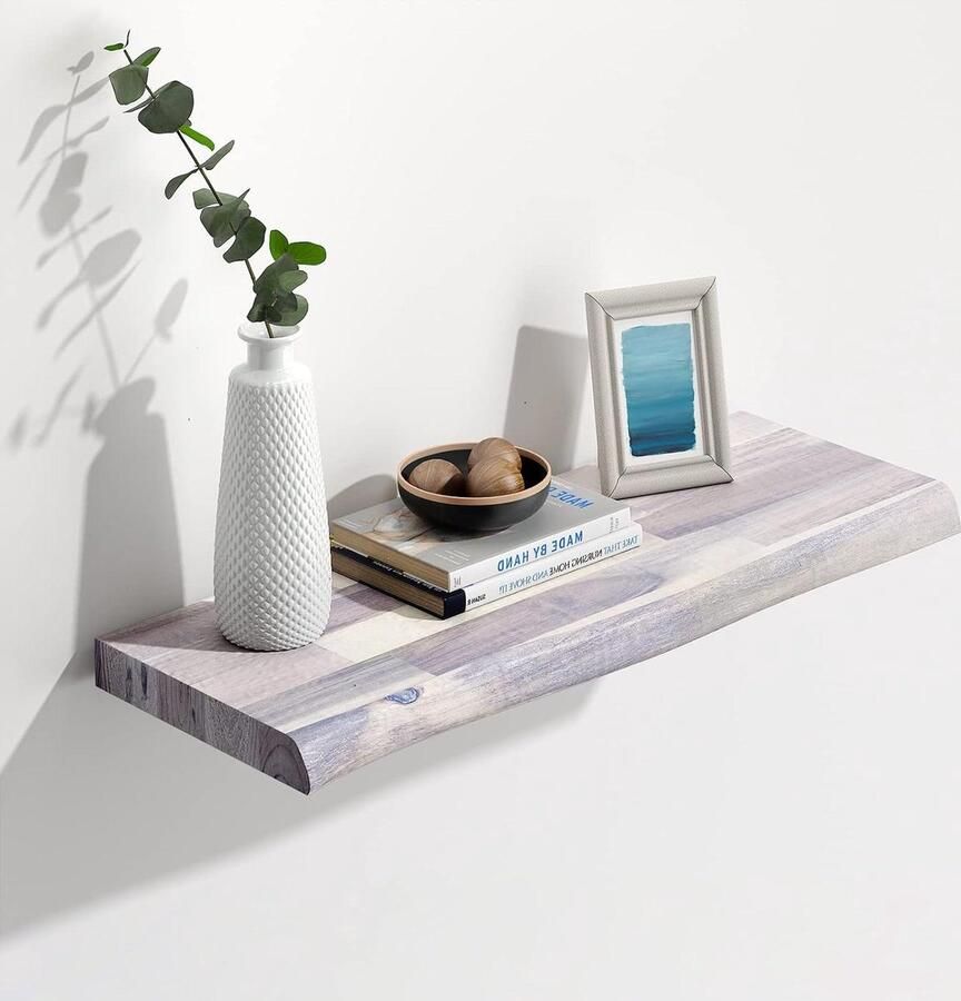 Acacia houten wandrek 70 cm bio-wit voor slaapkamer woonkamer Interbuild eco-vriendelijk