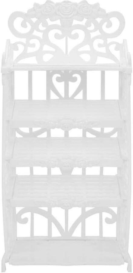 Allecto Plus Schoenenrek Accessoire voor Poppenhuis Minimeubilair van Plastic Schoenenkast voor 20 Paar Schoenen Poppenhuis Accessoires Opbergsysteem