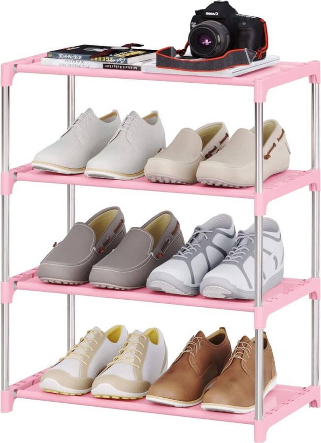 Acegozt Stapelbaar 4-traps klein schoenenrek licht schoenenrek opberg-organizer voor entree hal en kast (SK-4P)