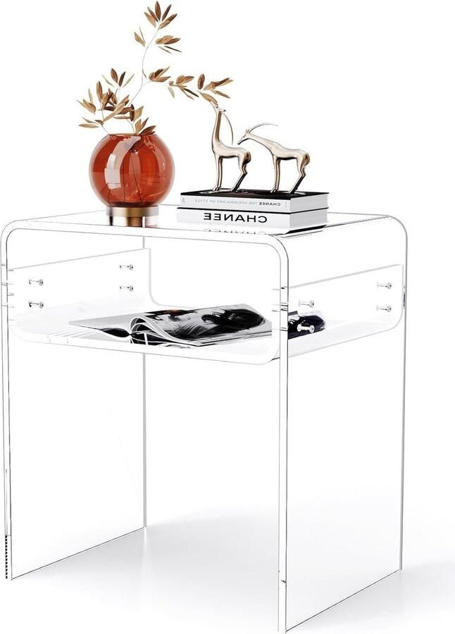 Acryl bijzettafel hoge eindtafel voor woonkamer en slaapkamer met helder design Bijzettafel