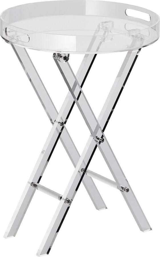 Bramboo Acryl bijzettafel Kunststof Koffietafel Modern X vorm 5 mm dik Belastbaar 10 kg Gewicht 1.7 kg 400 x 580 mm Diameter 290 mm