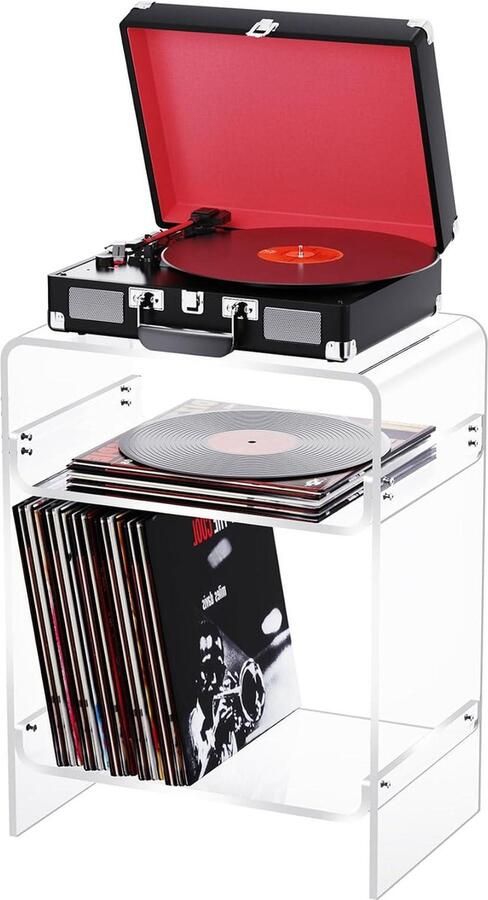 Acryl bijzettafel platenspeler tafel transparant veelzijdig 1 stuk acryl