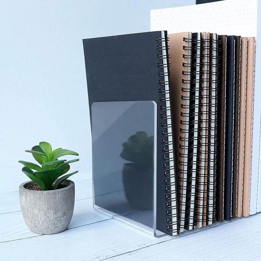 Acryl Boekensteunen Transparant Antislip Heavy Duty 6 Stuks voor Plank Bibliotheek Kantoor Bureau