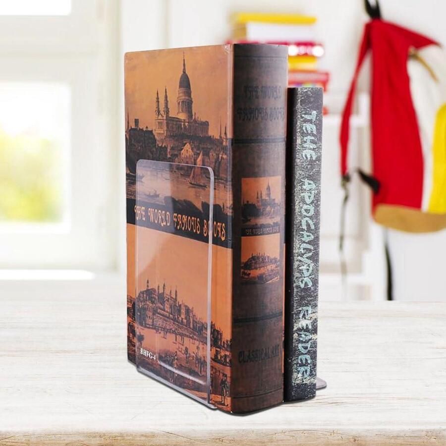 Acryl boekensteunen transparant set van 6 stuks 12 x 12 x 17 5 cm decoratieve boekenhouder voor slaapkamer bibliotheek en kantoor boekensteun