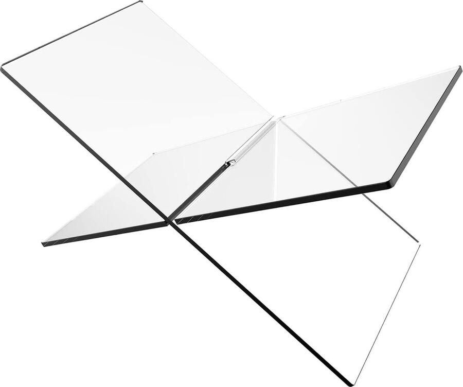 Acryl boekhouder tijdschriftenstandaard kookboekstandaard transparante receptenhouder voor bureau X-vormig boekendisplay standaard voor open gesloten boeken kookreceptafbeelding 1