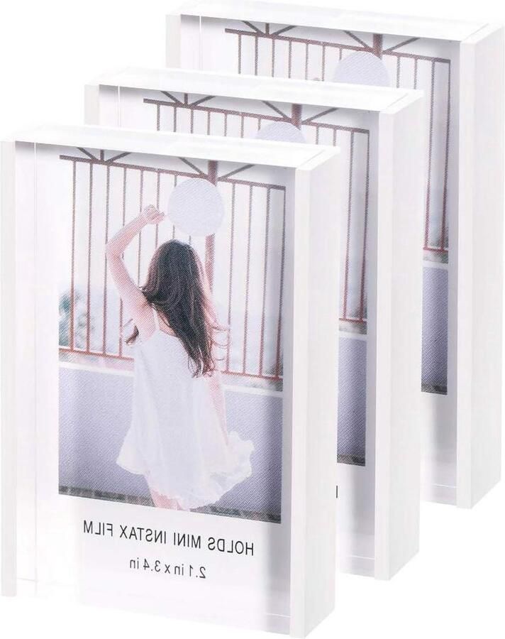 Acryl Fotolijst voor Instax Mini Desk Decoratie 3 Stuks Transparant Acryl 2x3 inch