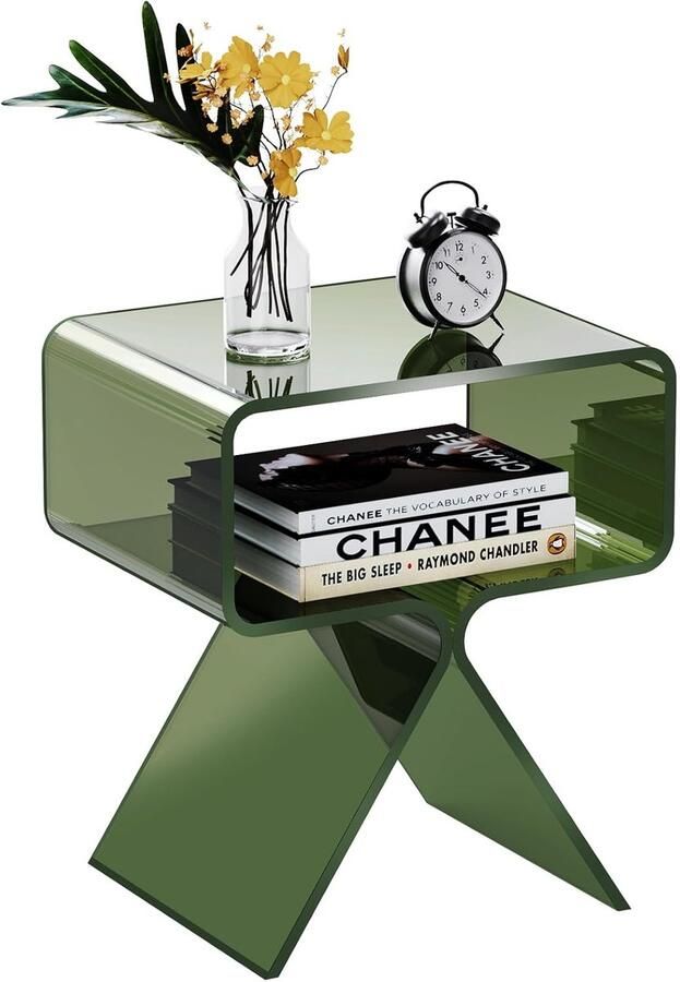 Acryl nachtkastje bijzettafel modern design Clear Home Decor display tafel (groen)