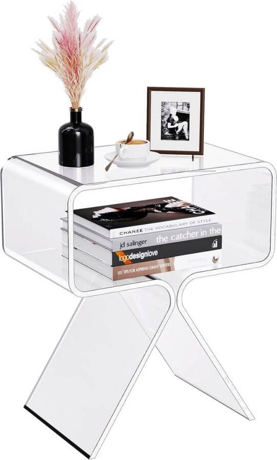 Acryl nachtkastje bijzettafel modern design display eindtafel (transparant)