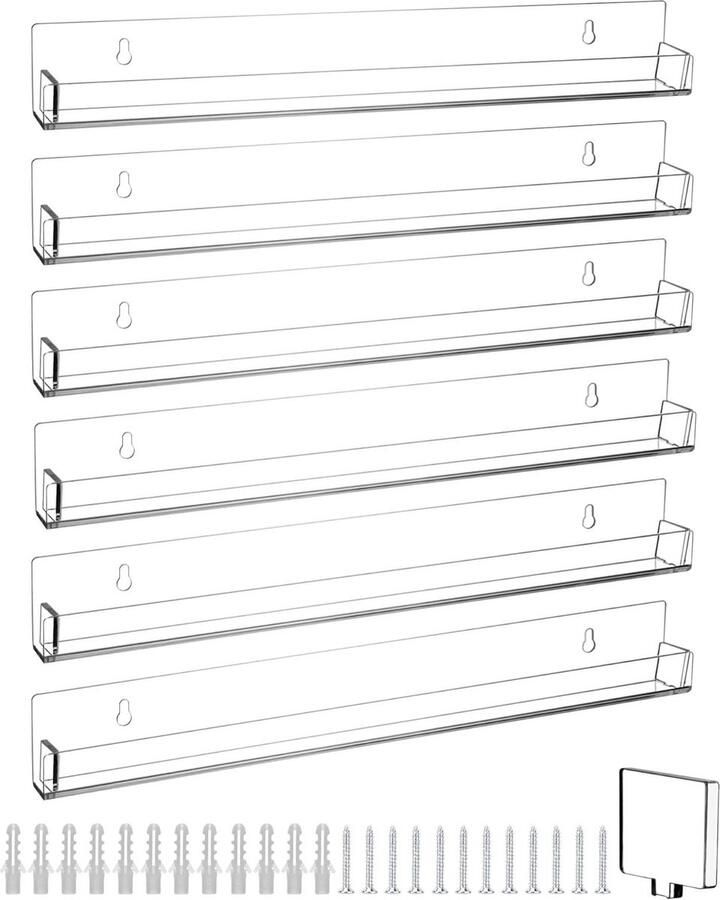 Acryl Nagellakplanken Set Wandplanken voor Cosmetica 6 Stuks Transparant Acryl 38 cm