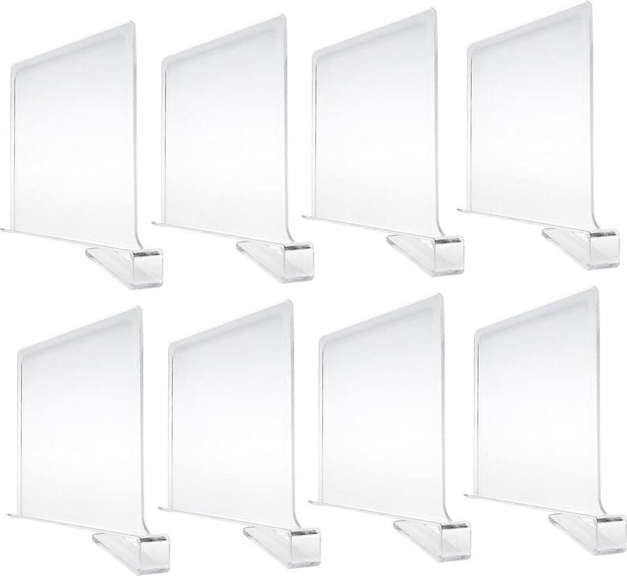Acryl plank verdelers kast keuken slaapkamer rekken organiseren gereedschap geen boren nodig kleding boeken handdoeken set van 8