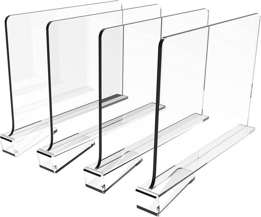 Acryl plank verdelers kast organisatie boek planken portemonnee en trui organizer ambachtelijke kamer organisatoren slaapkamer keuken kantoor kasten badkamer 4 stuks
