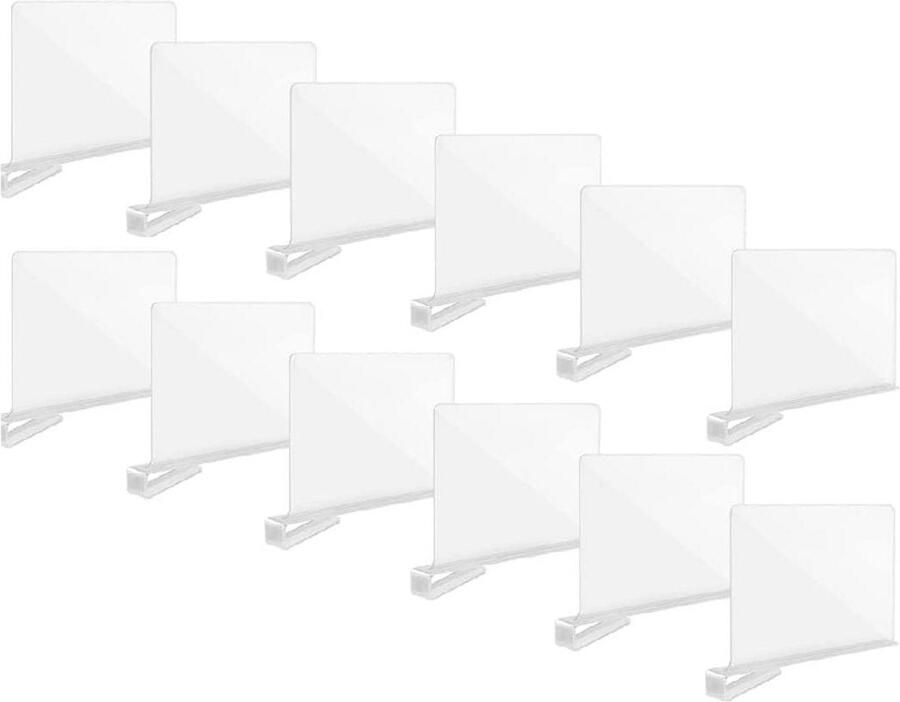 Acrylrekken scheidingswandrek plankverdeler 12 stuks zonder boren boekenkast kledingkast hangrekken