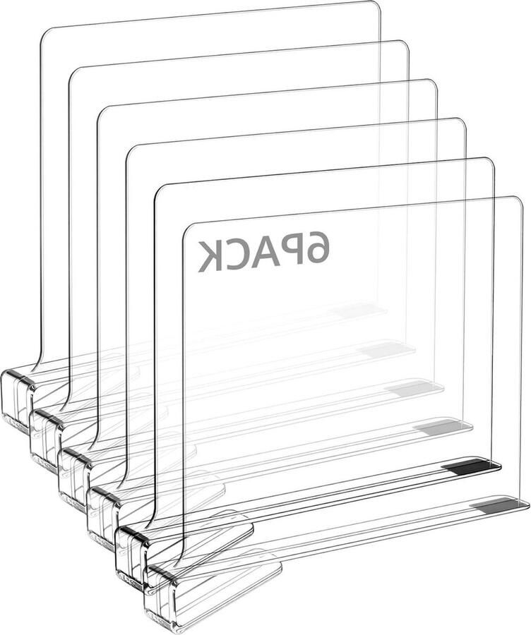 Acryl plankverdelers 6 stuks voor kledingkast keuken kantoor voorraadkastorganizer