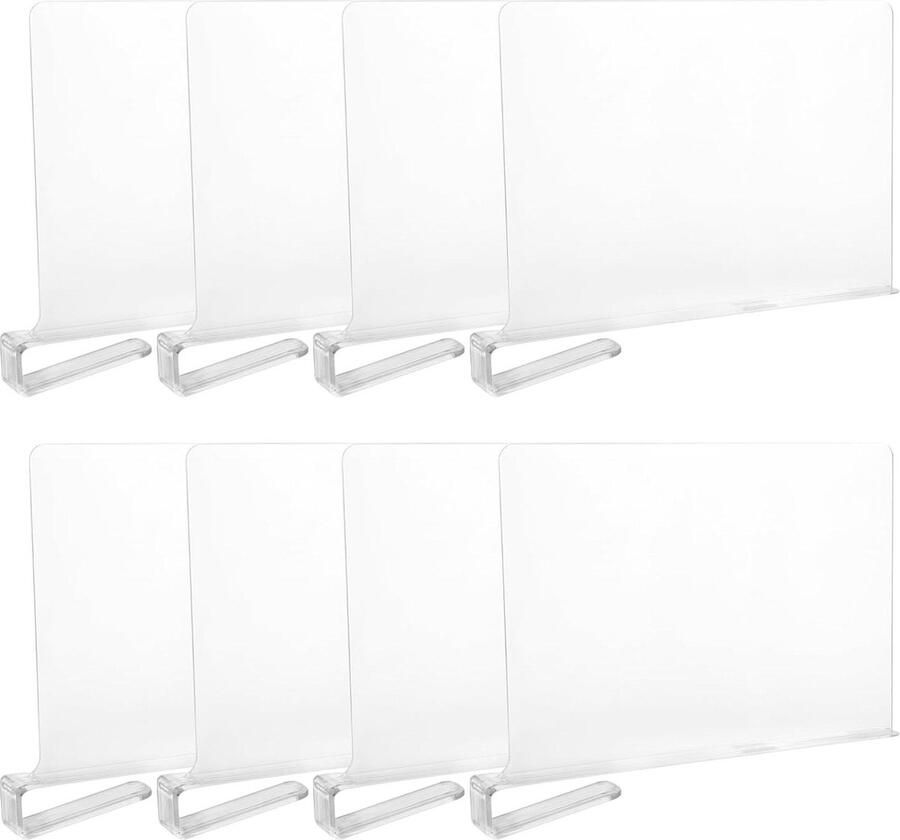 Acryl plankverdelers 8 stuks 20 x 30 cm doorzichtig kledingkast organiser scheidingswand