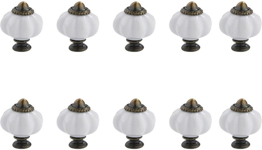 Acryl Pompoenknoppen Witte Kastknoppen 10 stuks Vintage Decoratieve Handgrepen Geschikt voor Deuren Kledingkasten Laden Dressoirs Kasten Keukenmeubelen of Kinderkamers