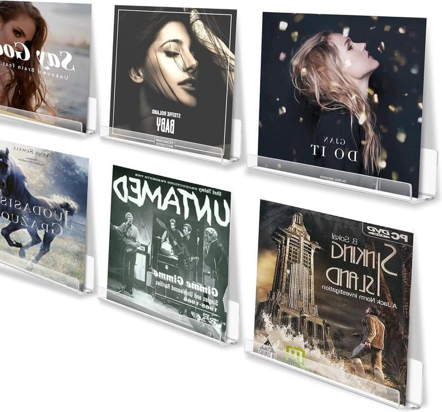 Acryl rek voor elpees lp's 30 cm albums transparant muzieksmaak wandplanK set van 6 decoratie opbergrek