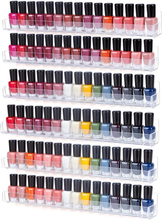 Acryl rek voor nagellak nagellakhouder 6 stuks transparant acryl 38 cm