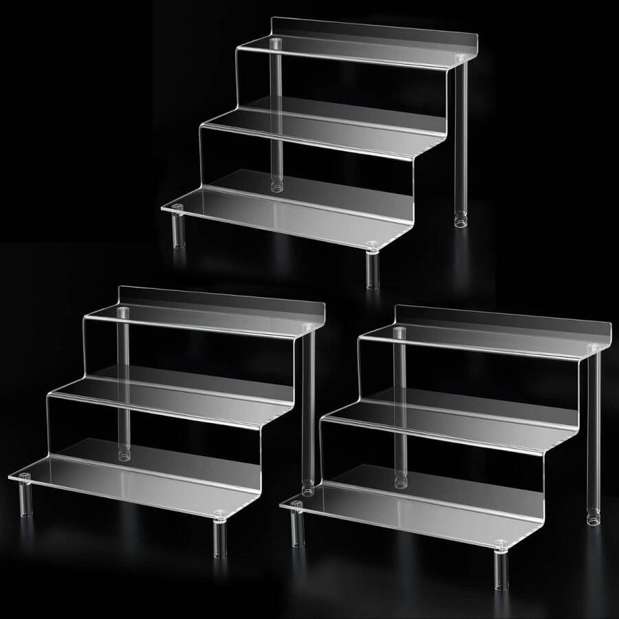 Acryl riser voor display parfumorganizer acryl rek Keulen organizer display rek voor Funko POP-display specerijen make-up nagellak gegradueerde riser doorzichtig display standaard
