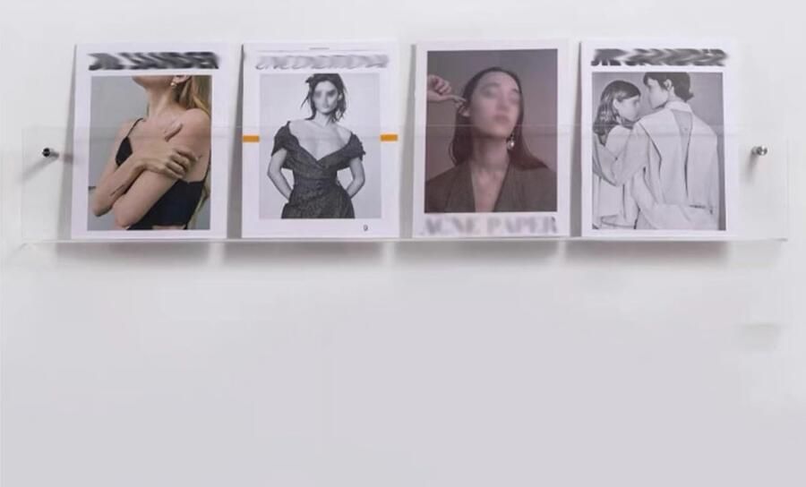 Acryl tijdschrift wandrek brochurehouder muurbevestiging 1 stuk helder B 80 cm