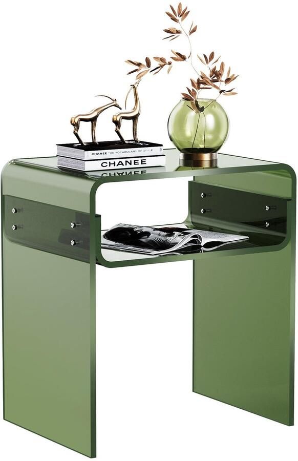 Acryl U-vormige Bijzettafel voor Slaapkamer en Woonkamer Elegant en Functioneel Design