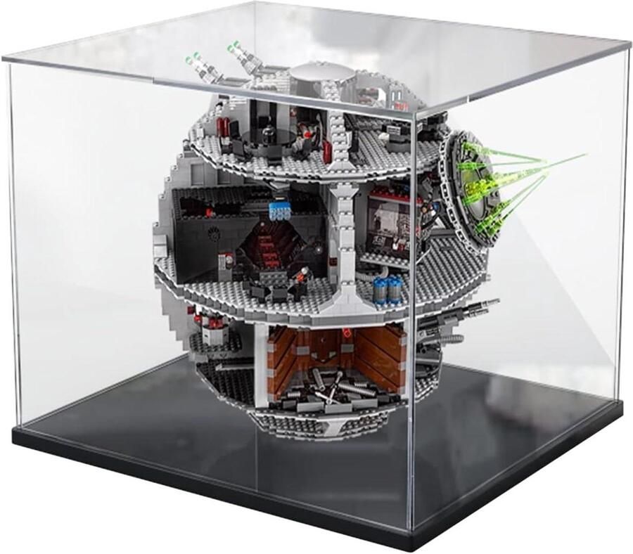 Acryl Vitrine Stofdichte Display-case voor speelgoed en verzamelstukken (30 x 30 x 30 cm) met zwarte bodem