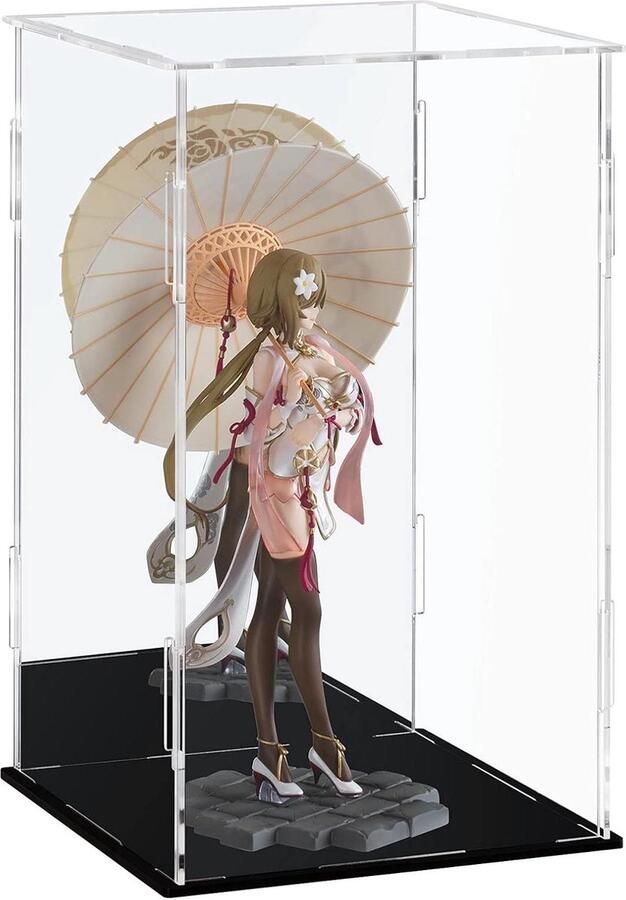 Acryl Vitrinekast Doorzichtig en Monteerbaar Zwart 15 x 15 cm Acryl