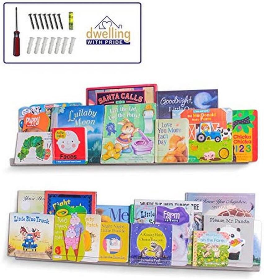 Acryl Wandrek 91 4 cm – Zwevende Boekenplanken en Display voor Make-up Speelgoed en Foto's – Modern en Duurzaam
