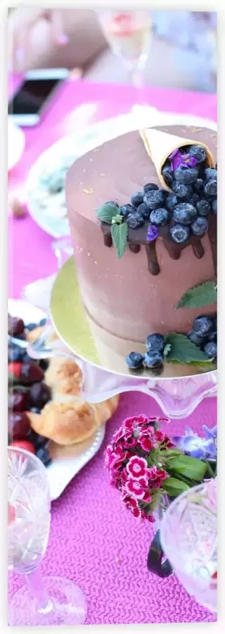 Acrylglas Feestelijke Tafel met Hapjes en Drankjes 20x60 cm Foto op Acrylglas (Wanddecoratie op Acrylaat)