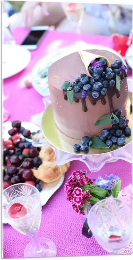 Acrylglas Feestelijke Tafel met Hapjes en Drankjes 50x100 cm Foto op Acrylglas (Wanddecoratie op Acrylaat)