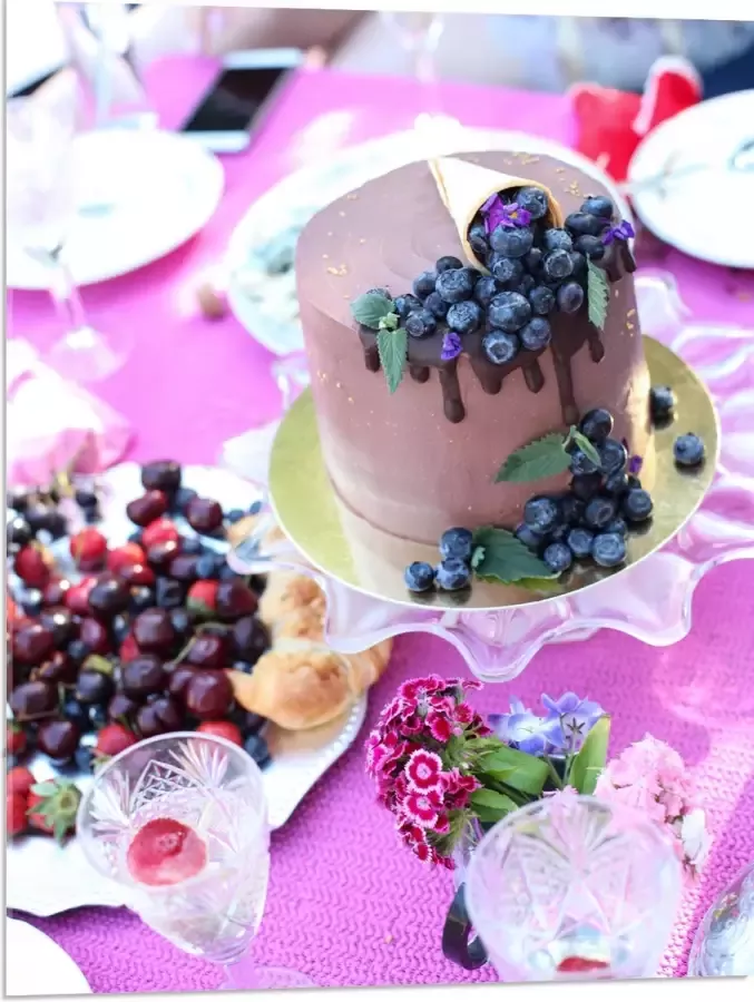 Acrylglas Feestelijke Tafel met Hapjes en Drankjes 60x80 cm Foto op Acrylglas (Wanddecoratie op Acrylaat)