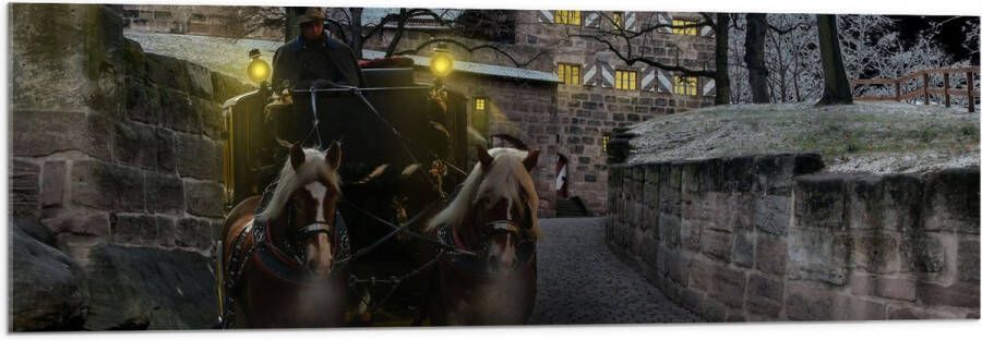 Acrylglas Pad Persoon Bomen Huis Dier Paarden Lampen 120x40 cm Foto op Acrylglas (Met Ophangsysteem)