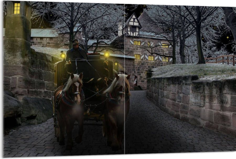 Acrylglas Pad Persoon Bomen Huis Dier Paarden Lampen 120x80 cm Foto op Acrylglas (Wanddecoratie op Acrylaat)