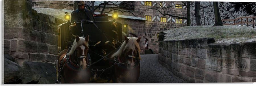 Acrylglas Pad Persoon Bomen Huis Dier Paarden Lampen 60x20 cm Foto op Acrylglas (Met Ophangsysteem)