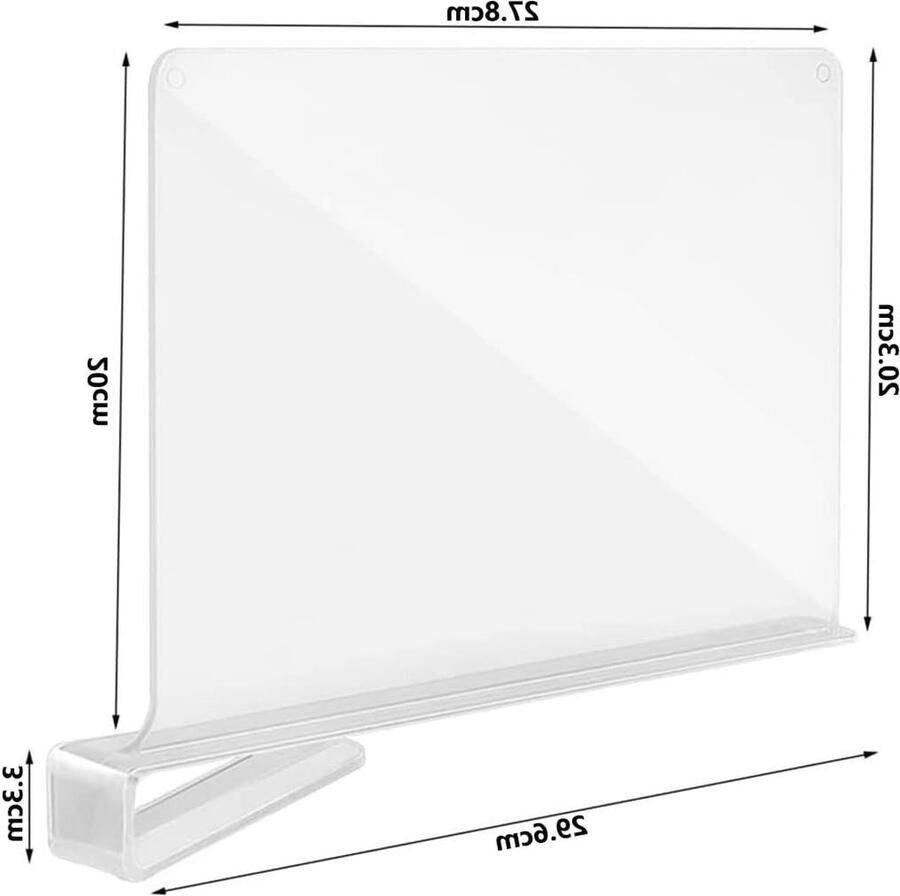 Acryl plankverdeler scheidingswandrek Reksysteem zonder boren Boekenkast kledingkast Hangrekken 6 stuks