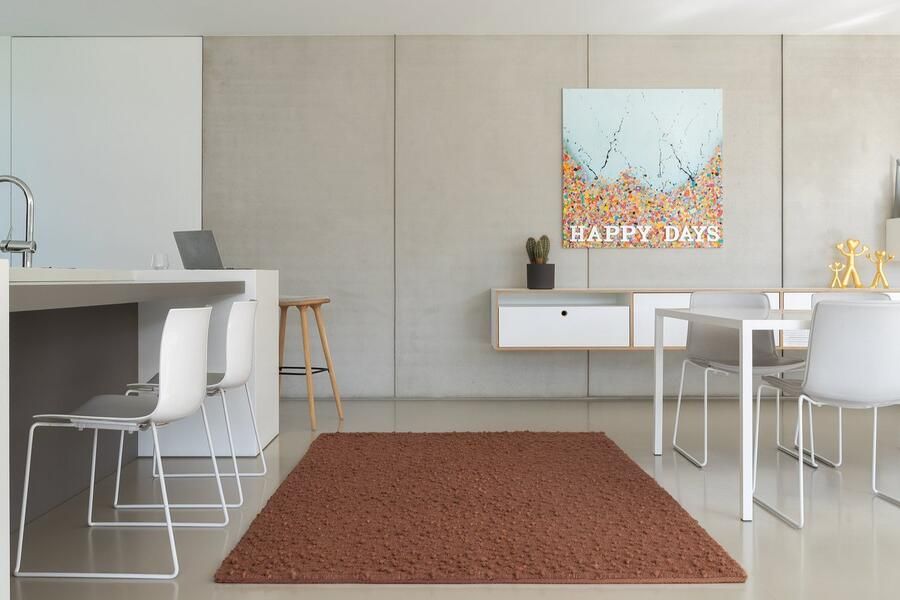 Acsento Vloerkleed 160 x 230 cm Bruin Rechthoekig Wol Woonkamer Slaapkamer Gespikkeld Modern