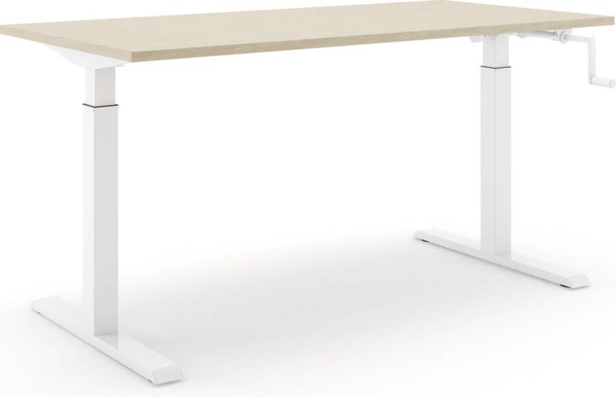 Actiforce SLS 370 HC Zit-sta bureau Wit eiken Handslinger 140x80