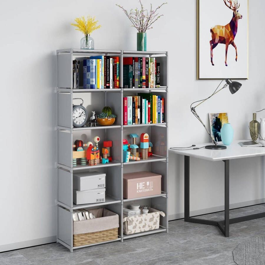 Adderrek staand rek voor woonkamer slaapkamer thuiskantoor stijlvol design boxes shelves bookcase 80 x 31 x 156 cm