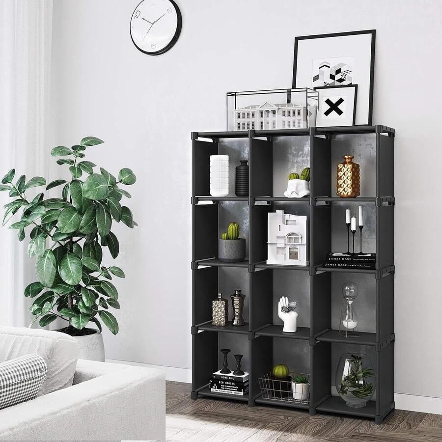 Adderrek staand rek voor woonkamer slaapkamer thuiskantoor stijlvol design boxes shelves bookcase 105D x 30B x 140H centimeter