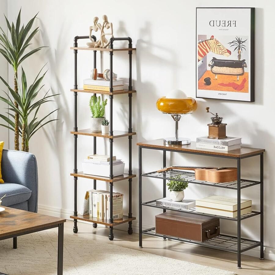 Adderrek staand rek voor woonkamer slaapkamer thuiskantoor stijlvol design boxes shelves bookcase 27D x 37B x 137H centimeter