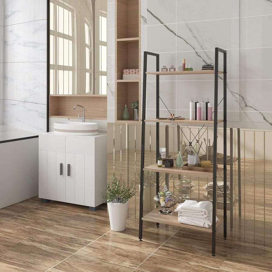 Adderrek staand rek voor woonkamer slaapkamer thuiskantoor stijlvol design boxes shelves bookcase 60D x 35B x 148H centimeter