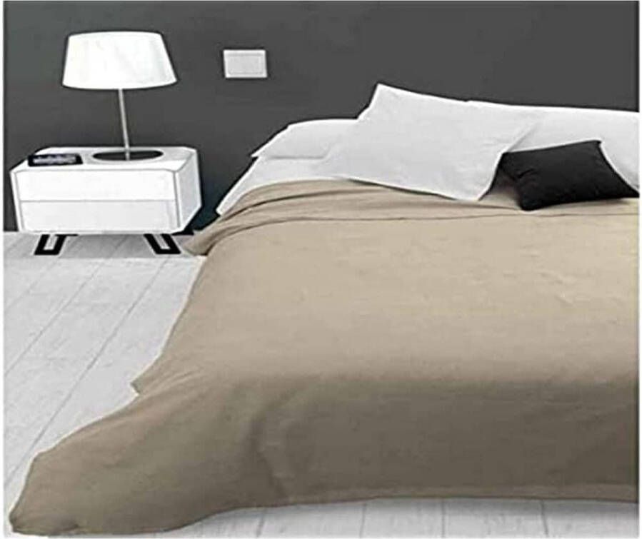 Adele dekking verlicht bij de bank gegooid polykatoen ecru 220 x 240 cm